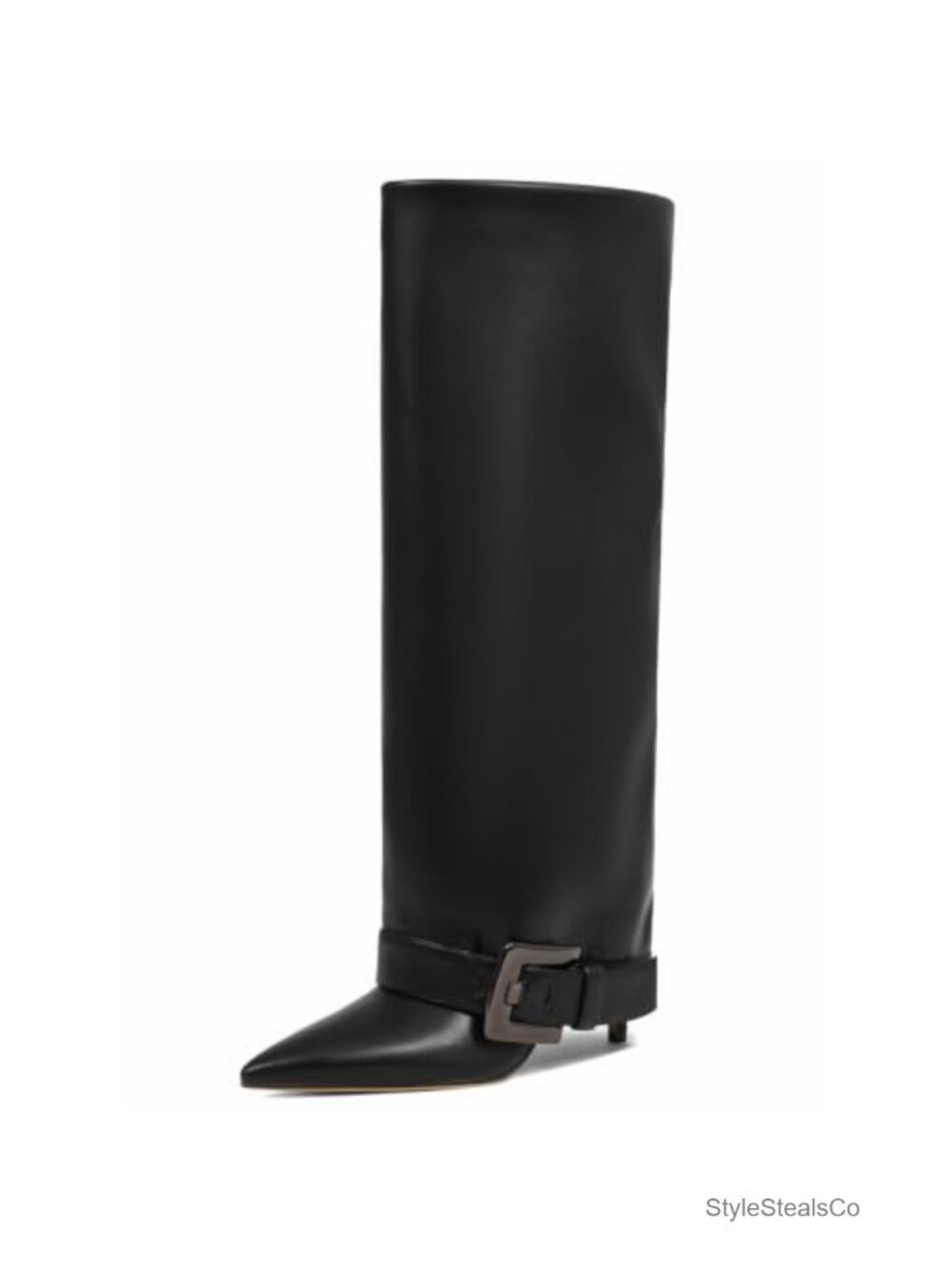 Women's Knee High Boots Stiletto Heel Tall Faux Leather Wide Calf Friendly